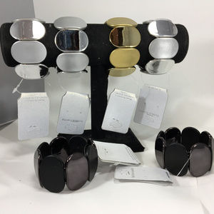 2pc NEW Frosted & Shiny Oval Bead Stretch Bracelet